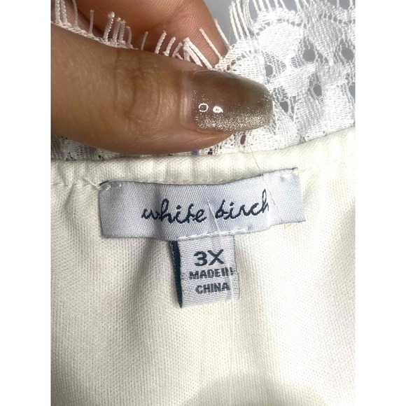 White Birch Womens orange floral Lace Body Suit Top Size 3X peasant‎ cottagecore - Picture 5 of 10